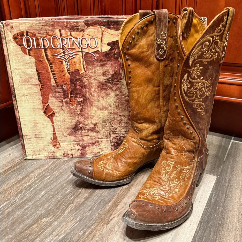 Old Gringo Arta Embroidery Stud Cowgirl Wedding Floral Cowboy Boots RARE 7.5 - Picture 4 of 10